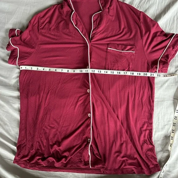 Kindred Bravely Clea Bamboo maternity pajama set size XL in deep berry - Picture 6 of 11